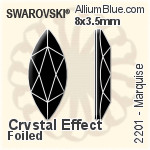 施华洛世奇 Pear-shaped (TC) 花式石 (4300/2) 8x4.8mm - Crystal (Ordinary Effects) With Green Gold Foiling