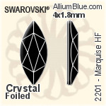 スワロフスキー Marquise ラインストーン ホットフィックス (2201) 14x6mm - クリスタル エフェクト 裏面アルミニウムフォイル