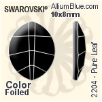 スワロフスキー Pure Leaf ラインストーン (2204) 14x11mm - クリスタル エフェクト 裏面プラチナフォイル