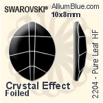 施華洛世奇 純潔樹葉 熨底平底石 (2204) 10x8mm - 顏色 鋁質水銀底