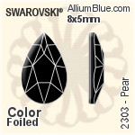 施华洛世奇 长方 熨底平底石 (2510) 3.7x1.9mm - 白色（半涂层） 铝质水银底