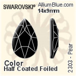 Swarovski Pear Flat Back No-Hotfix (2303) 14x9mm - Color (Half Coated) With Platinum Foiling