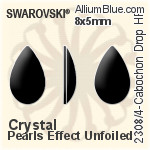 施華洛世奇 圓拱形 Drop 熨底平底石 (2308/4) 6x3.5mm - 水晶珍珠 無水銀底