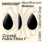 スワロフスキー カボション Drop ラインストーン (2308/4) 8x5mm - クリスタル 裏面プラチナフォイル