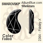 Swarovski Paisley X Flat Back No-Hotfix (2364) 6x3.7mm - Clear Crystal With Platinum Foiling