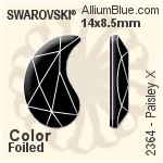 Swarovski Paisley X Flat Back No-Hotfix (2364) 6x3.7mm - Color With Platinum Foiling