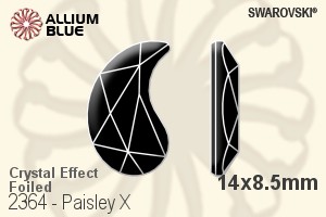 Swarovski Paisley X Flat Back No-Hotfix (2364) 14x8.5mm - Crystal Effect With Platinum Foiling