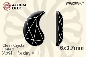 Swarovski Paisley X Flat Back Hotfix (2364) 6x3.7mm - Clear Crystal With Aluminum Foiling