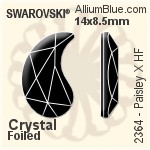 Swarovski Paisley X Flat Back Hotfix (2364) 14x8.5mm - Crystal Effect With Aluminum Foiling