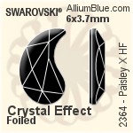 スワロフスキー Paisley X ラインストーン ホットフィックス (2364) 6x3.7mm - クリスタル エフェクト 裏面アルミニウムフォイル