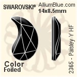 Swarovski Paisley Y Flat Back Hotfix (2365) 14x8.5mm - Color With Aluminum Foiling