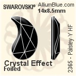 スワロフスキー Paisley Y ラインストーン ホットフィックス (2365) 6x3.7mm - カラー 裏面アルミニウムフォイル