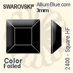 施华洛世奇 正方形 熨底平底石 (2400) 3mm - 颜色 铝质水银底