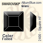 施华洛世奇 正方形 熨底平底石 (2400) 4mm - 白色（半涂层） 铝质水银底