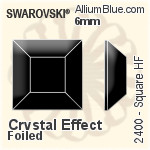 Swarovski Square Flat Back Hotfix (2400) 6mm - Clear Crystal With Aluminum Foiling