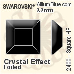 施华洛世奇 正方形 熨底平底石 (2400) 4mm - 颜色（半涂层） 铝质水银底