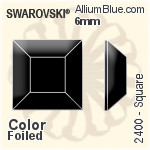 施華洛世奇 正方形 平底石 (2400) 6mm - 顏色 白金水銀底