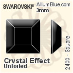 Swarovski Square Flat Back No-Hotfix (2400) 3mm - Color Unfoiled