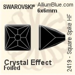 施華洛世奇 正方形 Spike 熨底平底石 (2419) 4x4mm - 透明白色 鋁質水銀底