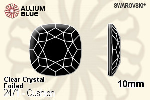 施华洛世奇 Cushion 平底石 (2471) 10mm - 透明白色 白金水银底