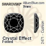 スワロフスキー Cushion ラインストーン (2471) 5mm - カラー（ハーフ　コーティング） 裏面プラチナフォイル