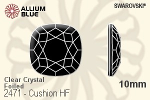 Swarovski Cushion Flat Back Hotfix (2471) 10mm - Clear Crystal With Aluminum Foiling