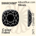 スワロフスキー Cushion ラインストーン ホットフィックス (2471) 10mm - カラー 裏面アルミニウムフォイル
