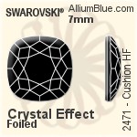 施華洛世奇 Cushion 熨底平底石 (2471) 7mm - 白色（半塗層） 鋁質水銀底