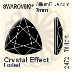 Swarovski Trilliant Flat Back No-Hotfix (2472) 7mm - Clear Crystal With Platinum Foiling