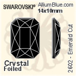 Swarovski Emerald Cut Flat Back No-Hotfix (2602) 14x10mm - Clear Crystal With Platinum Foiling