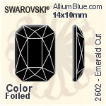 Swarovski Emerald Cut Flat Back No-Hotfix (2602) 14x10mm - Crystal Effect With Platinum Foiling