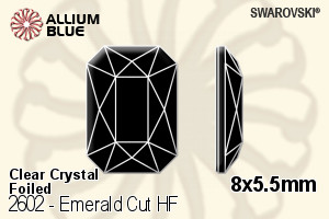 Swarovski Emerald Cut Flat Back Hotfix (2602) 8x5.5mm - Clear Crystal With Aluminum Foiling