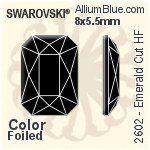 スワロフスキー Emerald カット ラインストーン ホットフィックス (2602) 8x5.5mm - カラー 裏面アルミニウムフォイル