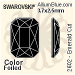 Swarovski Emerald Cut Flat Back No-Hotfix (2602) 3.7x2.5mm - Color With Platinum Foiling