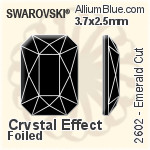 スワロフスキー Emerald カット ラインストーン (2602) 3.7x2.5mm - クリスタル 裏面プラチナフォイル