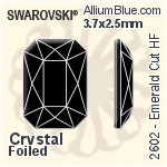 施華洛世奇 Emerald 切工 熨底平底石 (2602) 3.7x2.5mm - 白色（半塗層） 鋁質水銀底