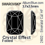 スワロフスキー Emerald カット ラインストーン ホットフィックス (2602) 3.7x2.5mm - クリスタル 裏面アルミニウムフォイル