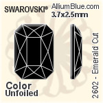 Swarovski Emerald Cut Flat Back No-Hotfix (2602) 3.7x2.5mm - Color With Platinum Foiling