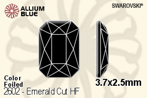 施華洛世奇 Emerald 切工 熨底平底石 (2602) 3.7x2.5mm - 顏色 鋁質水銀底