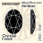 Swarovski Oval Flat Back No-Hotfix (2603) 14x10mm - Crystal Effect With Platinum Foiling