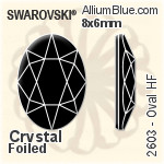 施華洛世奇 橢圓形 熨底平底石 (2603) 14x10mm - 白色（半塗層） 鋁質水銀底