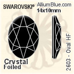 施华洛世奇 椭圆形 熨底平底石 (2603) 14x10mm - 透明白色 铝质水银底