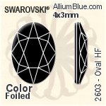 施華洛世奇 橢圓形 熨底平底石 (2603) 4x3mm - 白色（半塗層） 鋁質水銀底
