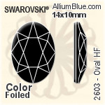 施華洛世奇 橢圓形 熨底平底石 (2603) 8x6mm - 透明白色 鋁質水銀底