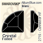 施華洛世奇 Connector 熨底平底石 (2715) 3mm - 透明白色 鋁質水銀底
