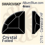 Swarovski Connector Flat Back Hotfix (2715) 4mm - Clear Crystal With Aluminum Foiling