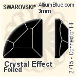 施華洛世奇 Connector 熨底平底石 (2715) 3mm - 透明白色 鋁質水銀底