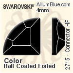 Swarovski Connector Flat Back Hotfix (2715) 4mm - Color (Half Coated) With Aluminum Foiling