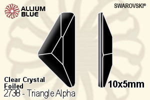 Swarovski Triangle Alpha Flat Back No-Hotfix (2738) 10x5mm - Clear Crystal With Platinum Foiling