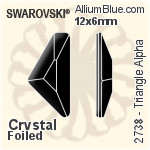 Swarovski Triangle Alpha Flat Back No-Hotfix (2738) 12x6mm - Color (Half Coated) With Platinum Foiling